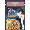 FELIX Sensations Sauces (Феликс Сенсейшнз Соуси). Лосось з креветками, гриль у соусі. Конс/кот 26х85