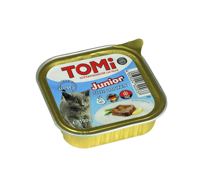 Консерви Tomi junior супер преміум, для кошенят з куркою, паштет, 100 г