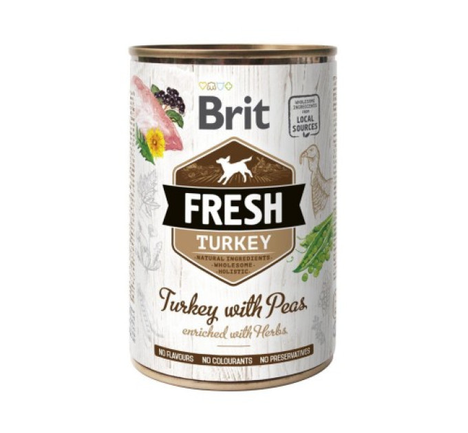 Корм Бріт Brit Fresh Turkey/Peas k 400g индейка, горошек д/собак