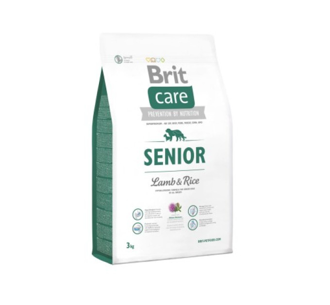 Корм Бріт Brit Care Senior Lamb and Rice 3 kg (д/пожилых всех пород)