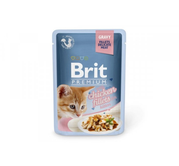 Корм Бріт Brit Premium Cat pouch 85 g филе курицы в соусе д/котят