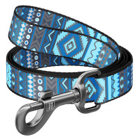 4597 Повідець WAUDOG Nylon, малюнок  "Етно синій"