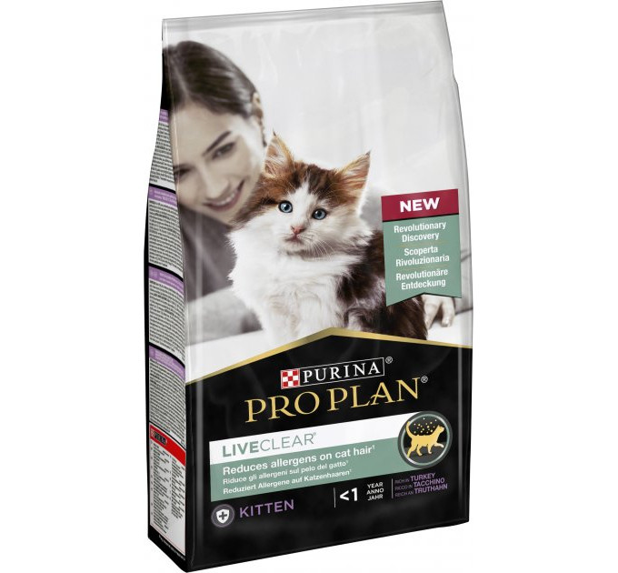 ProPlan LiveClear Kitten. З індичкою, сух/кош 6х1,4кг