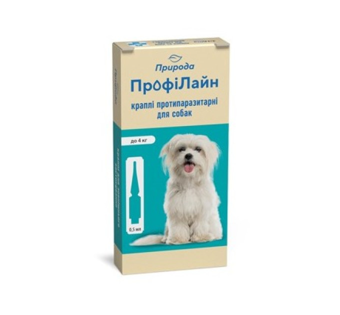 Краплі від бліх та кліщів Природа ПрофіЛайн для собак до 4 кг 1 піпетки х 0.5 мл