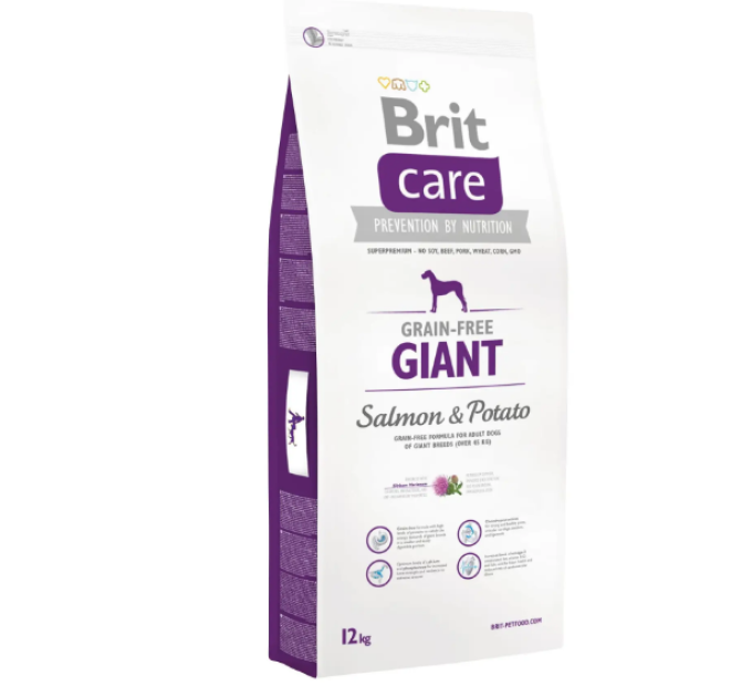 Корм Бріт Brit Care GF Giant Salmon and Potato 12 kg (д/собак весом от 45 кг)