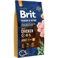 Сухий корм для дорослих собак середніх порід Brit Premium Adult M зі смаком курки 15 кг