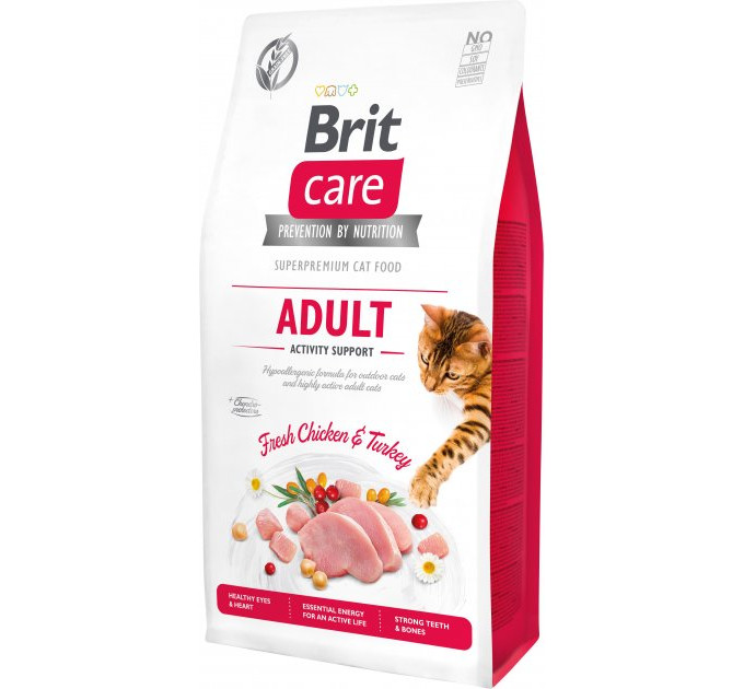 Корм Бріт Brit Care Cat GF Adult Activity Support, 7кг (поддержка активности д/взрослых котов)