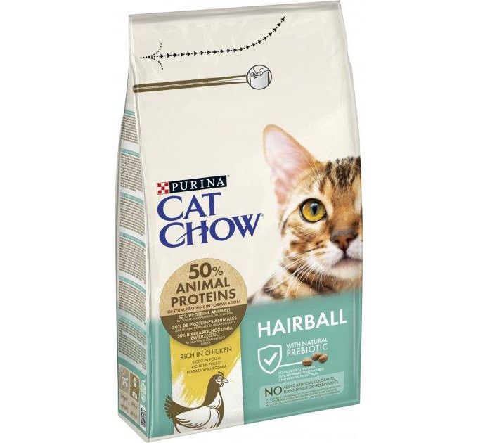 CAT CHOW Hairball.Проти утворення волосяних кульок.Сух/кот 15кг