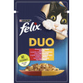 FELIX Fantastic Duo (Фелікс Фантастік Подвійна Смакота). З яловичиною та птицею. Шматочки у желе. Ко