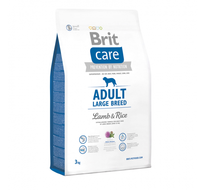Корм Бріт Brit Care Adult Large Breed Lamb and Rice 3 kg (д/собак весом от 25 кг)