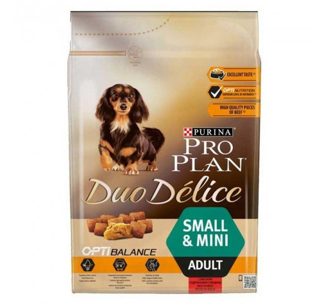 ProPlan Duo Delice(Дуо Деліс).З яловичиною. Для собак малих порід, сух. 8х700г