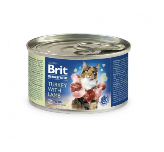 Корм Brit Premium by Nature Cat k 200g індичка з ягням