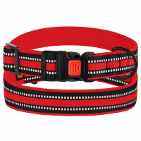 51/1603/Т Нашийник для собак Bronzedog Mesh (розмір М, обхват шиї 30-40 см, ширина 20мм), колір черв