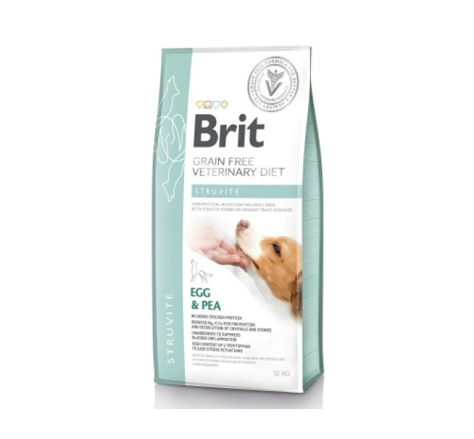 Корм Бріт Brit GF VetDiets Dog Struvite 12 kg при мочекаменной болезни с яйцом, индейкой, горохом и