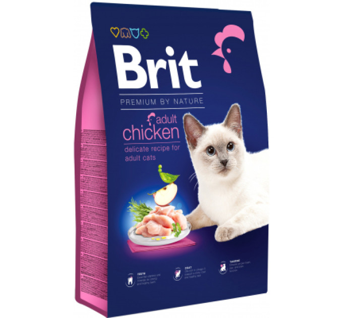 Корм Бріт Brit Premium Cat Adult Chicken 800g (д/взрослых с курицей)
