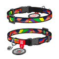 5265 Нашийник для кота WAUDOG Nylon з QR паспортом, малюнок "Вітраж", пластикова пряжка-фастекс Ш-10мм, Д 20-30см