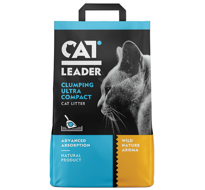 Наповнювач в котячий туалет Кет Лідер (CAT LEADER) з WILD NATURE ультра-грудкуючий, 5 кг
