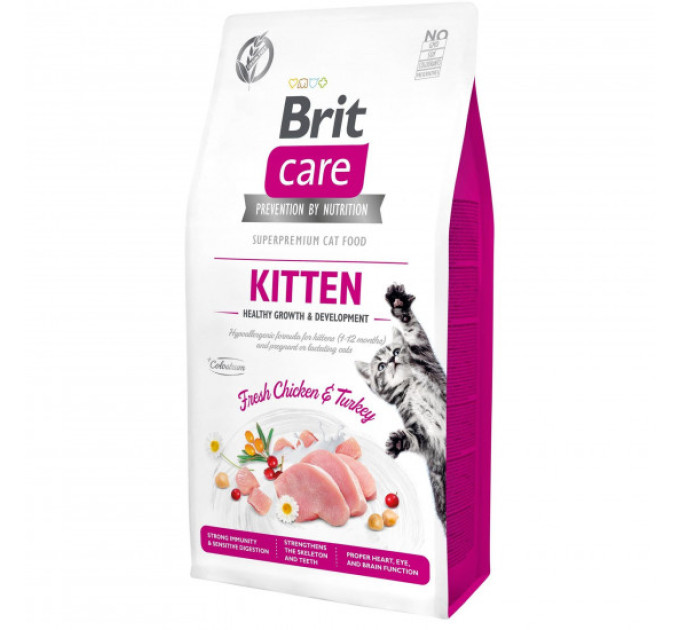 Сухий корм Brit Care Cat GF Kitten HGrowth@Development здорове зростання і розвиток 7 кг.