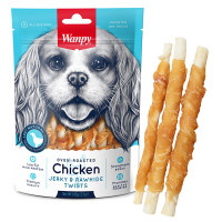 CD-10Hх Wanpy ПАЛИЧКА З В\'ЯЛЕНОЮ КУРКОЮ (Chicken&Rawhide Twists) ласощі для собак 100г