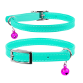 Нашийник для котів шкіряний WAUDOG Glamour з QR паспортом, без прикрас, Ш 9мм, Д 17-20см ментоловий 327513