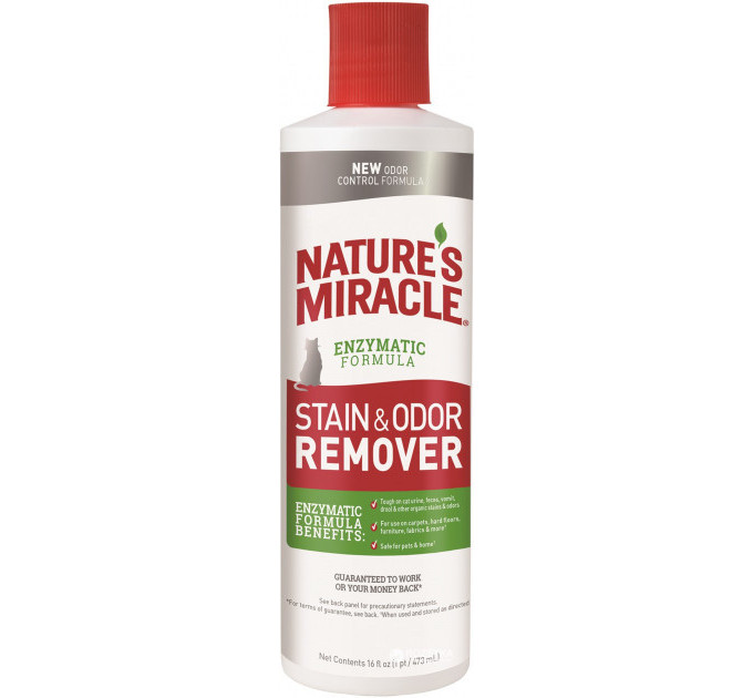 Знищувач Nature\'s Miracle «Stain & Odor Remover» для видалення плям і запахів від котів 473 мл
