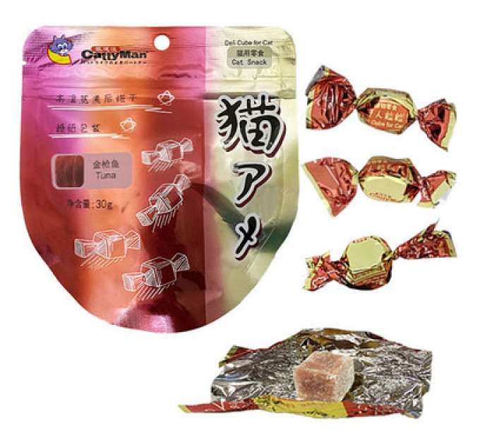 Z1587 CattyMan ЦУКЕРКИ КУБИКИ ДЕЛІ З ТУНЦЕМ (Deli Cube Tuna) ласощі для котів, 30г