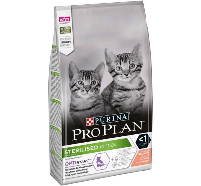 ProPlan Sterilised Kitten. З лососем, сух/кош 8х400г