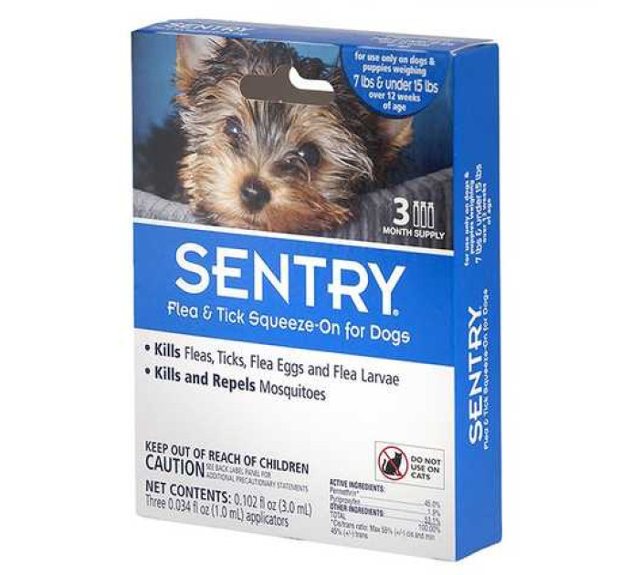 Sentry Краплі для собак вагою від 2 до 7 кг