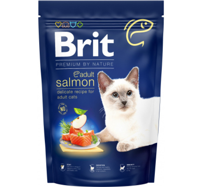 Корм Бріт Brit Premium by Nature Cat Adult Salmon 1,5 kg (д/взрослых котов с лососем)