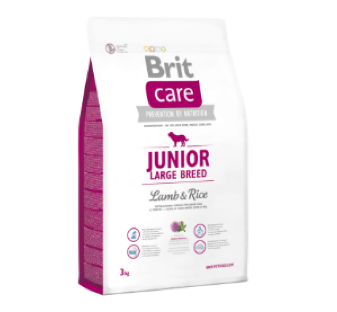 Корм Бріт Brit Care Junior Large Breed Lamb and Rice 3 kg (д/щенков гигантских пород)