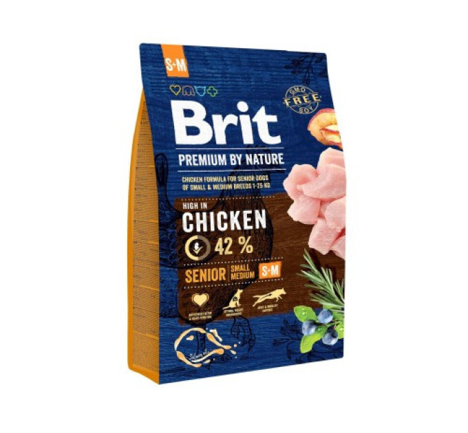 Корм Бріт Brit Premium Dog Senior S+M 3 kg
