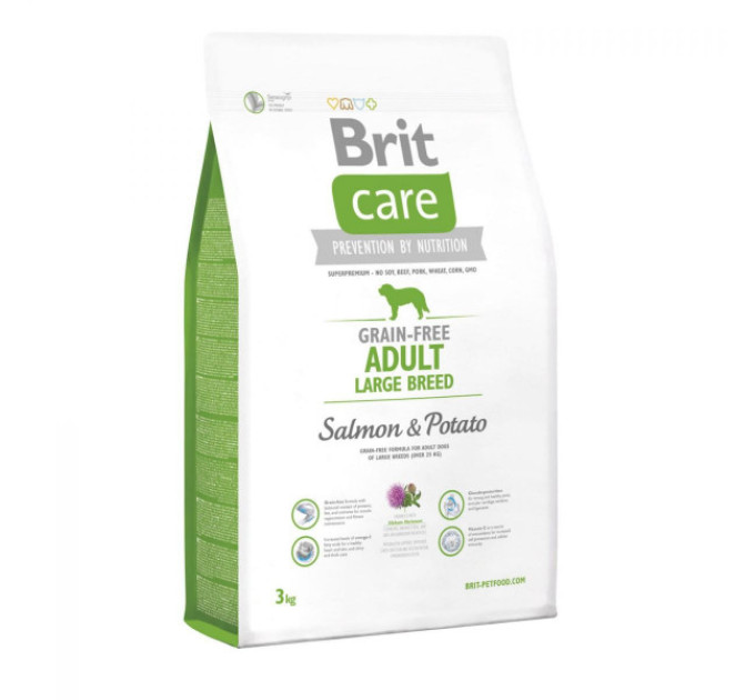 Корм Бріт Brit Care GF Adult Large Breed Salmon and Potato 3 kg (д/собак весом от 25 кг)