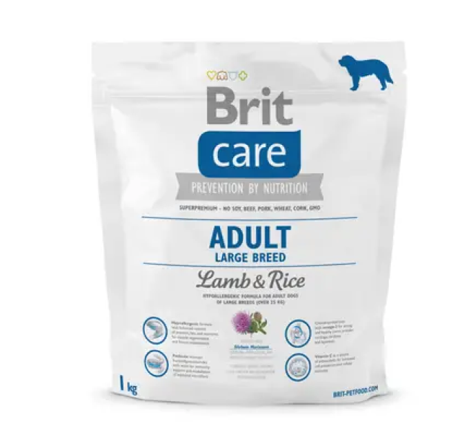 Корм Бріт Brit Care Adult Large Breed Lamb and Rice 1 kg (д/собак весом от 25 кг)