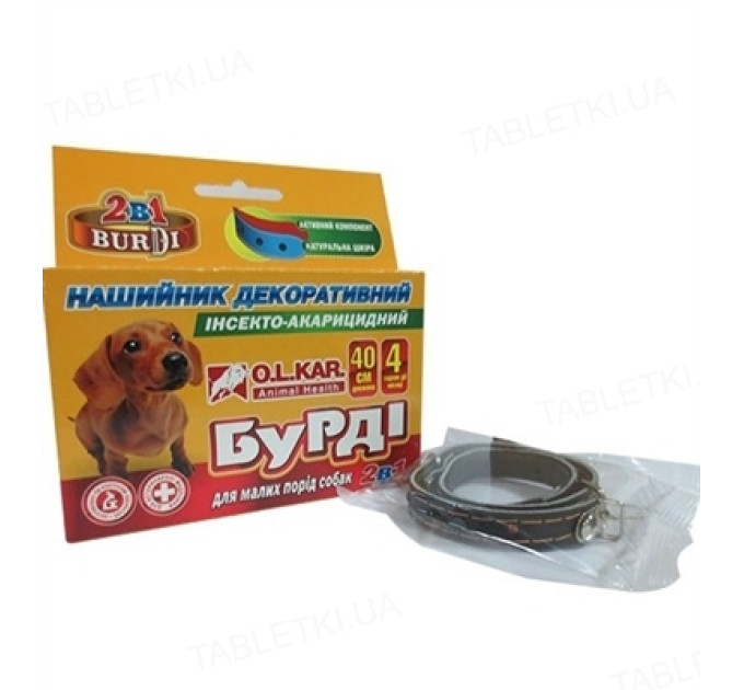 Нашийник Бурді п/бліх/кліщів 2в1 собак 40 см ТМ O.L.KAR