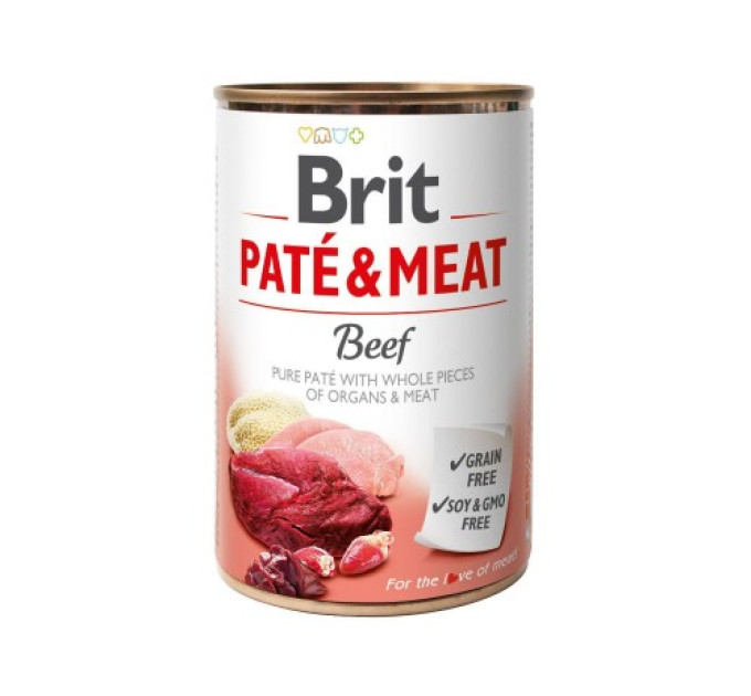 Вологий корм Brit Pate & Meat Dog k 400 г з яловичиною для собак
