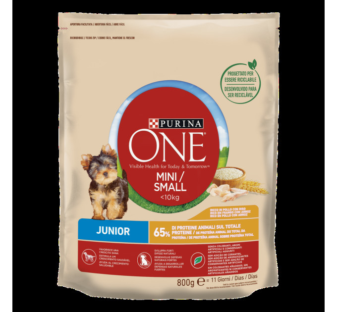Purina One Mini Junior(Ван МІНІ). З куркою та рисом. Для цуценят, сух 8х800г
