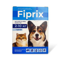 Краплі Fiprix Фіпрікс для котів та собак 2-10 кг (4*0,8 мл)