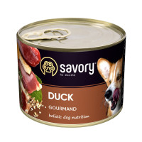 Корм SAVORY вологий повнораціонний для дорослих собак усіх порід з качкою 200г. 30464