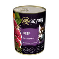 Корм SAVORY вологий повнораціонний для дорослих собак усіх порід з яловичиною 400г. арт.30433